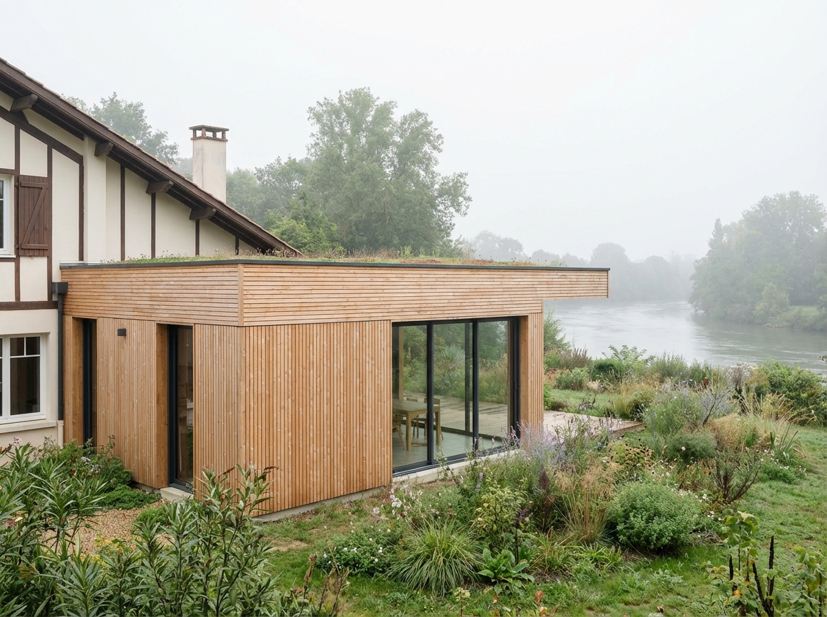 Extension bois 48 m² sur maison landaise — Dax